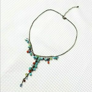 Boho Faux Turquoise Coral Beads Necklace